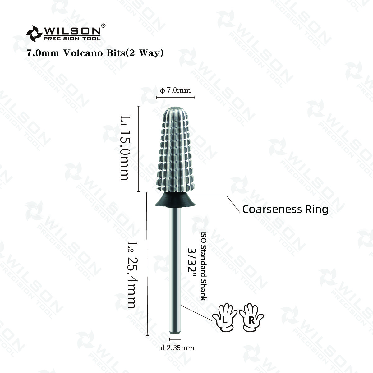 WILSON Volcano Bit 2 Way Nail Drill Bits Remove Gel Carbide Manicure Tool Hot Sale Fre Nails Prode Drill for Nails Nail Acces