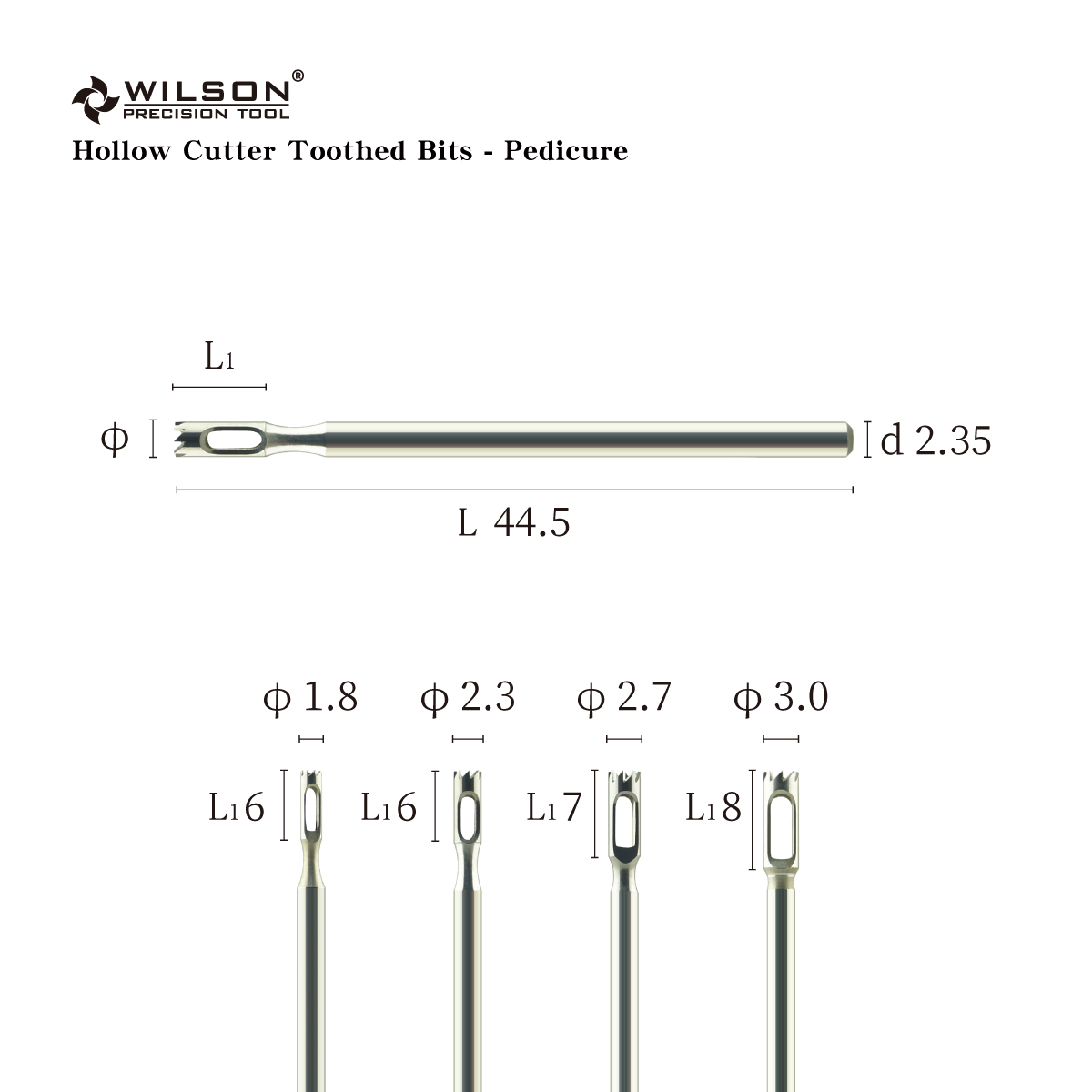 Hollow Cutter Toothed Bits - Pedicure Uncoated Callus Treatment nail bit Multiple Vibration carbide nail bit
