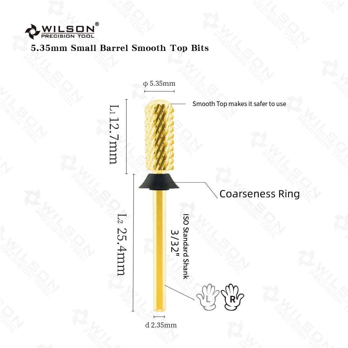 WILSON Small Barrel Smooth Top Bits-Nail drill bits Remove gel carbide Manicure tool Nail accessories Hot sale