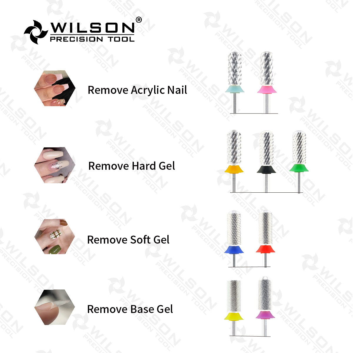 WILSON Small Barrel Smooth Top Bits-Nail drill bits Remove gel carbide Manicure tool Nail accessories