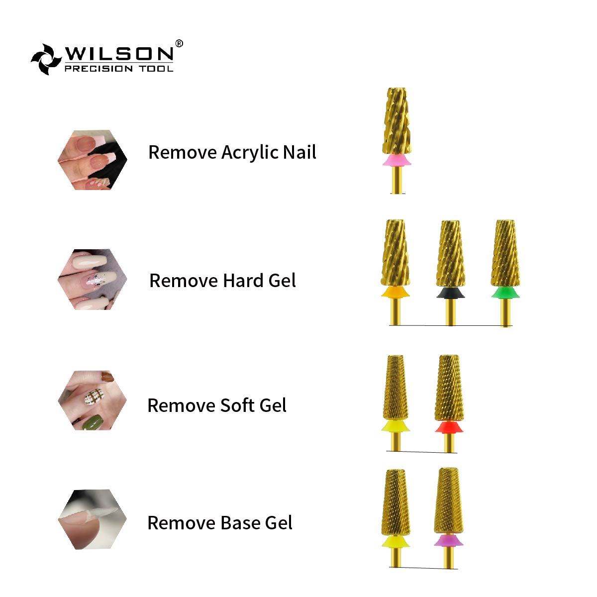 WILSON 5 in 1 Cross Cut Nail drill bits nail tools nail lathe strawberries Manicurenail lathe strawberries