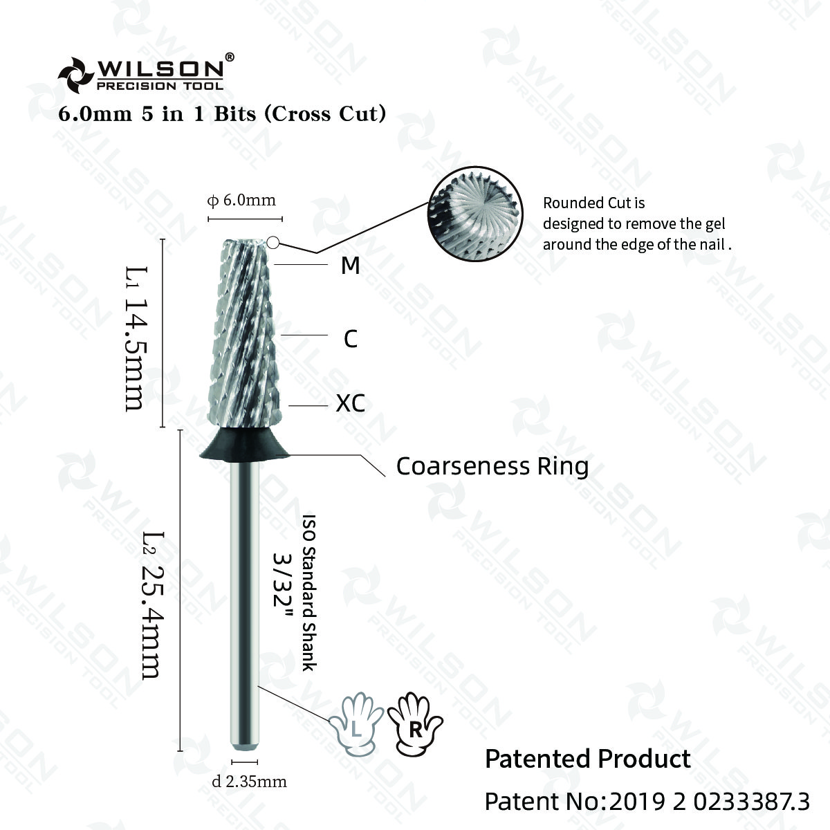 WILSON 6.0mm 5 in 1 Bits Cross Cut Nail drill bits nail tools nail lathe strawberries Manicurenail lathe strawberries