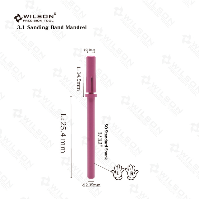 3.1mm Sanding Band Mandrel Mini and Portable Stainless Steel Bits Well Sun Inventive Nail Polish Tool Nail Bit