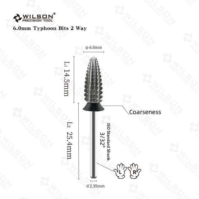WILSON Volcano Bit 2 Way Nail Drill Bits Remove Gel Carbide Manicure Tool Hot Sale Fre Nails Prode Drill for Nails Nail Acces