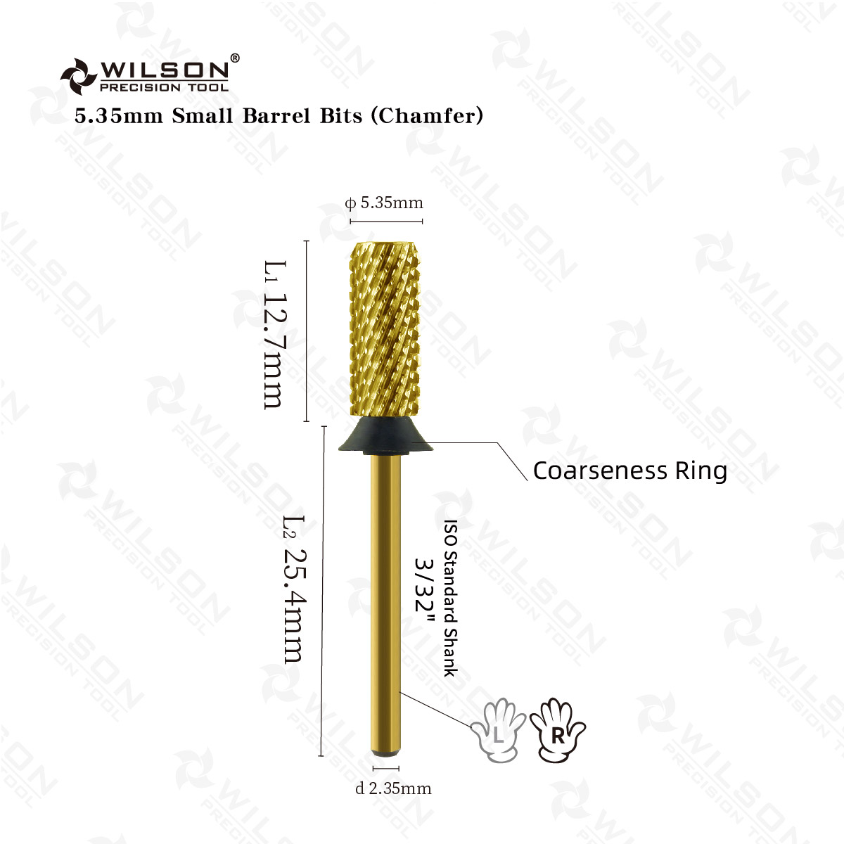 WILSON Small Barrel Bits Chamfer-Nail drill bits Remove gel carbide Manicure tool nails accessories Hot sale
