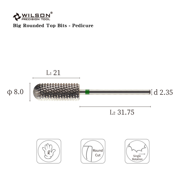 Big Rounded Top Bits - Pedicure Uncoated Professional nail bur New Style well sun hard gel removal carbide nail bit