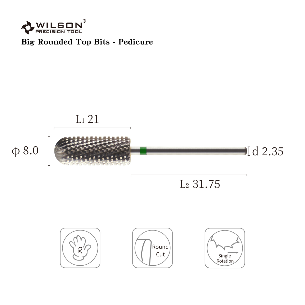 Big Rounded Top Bits - Pedicure Uncoated Professional nail bur New Style well sun hard gel removal carbide nail bit
