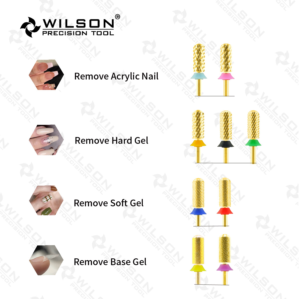 WILSON Small Barrel Smooth Top Bits-Nail drill bits Remove gel carbide Manicure tool Nail accessories Hot sale