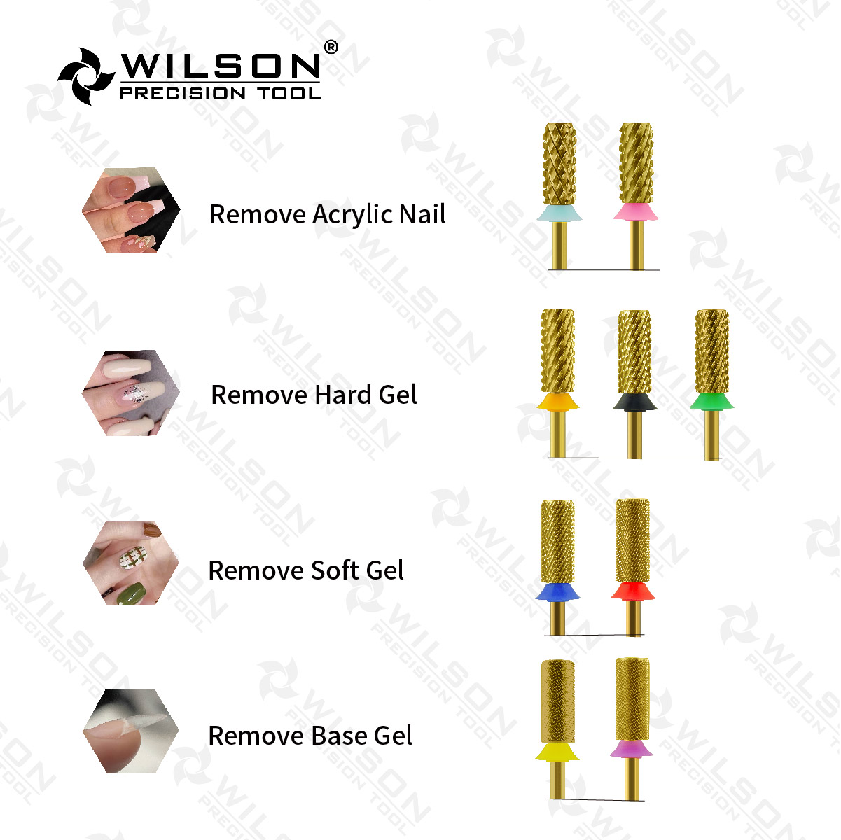 WILSON Small Barrel Bits Chamfer-Nail drill bits Remove gel carbide Manicure tool nails accessories Hot sale