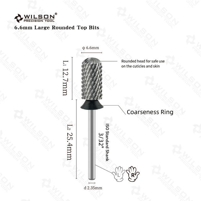 WILSON Large Rounded Top Bits-Nail drill bits Remove gel carbide Manicure tool Nail accessories Hot sale