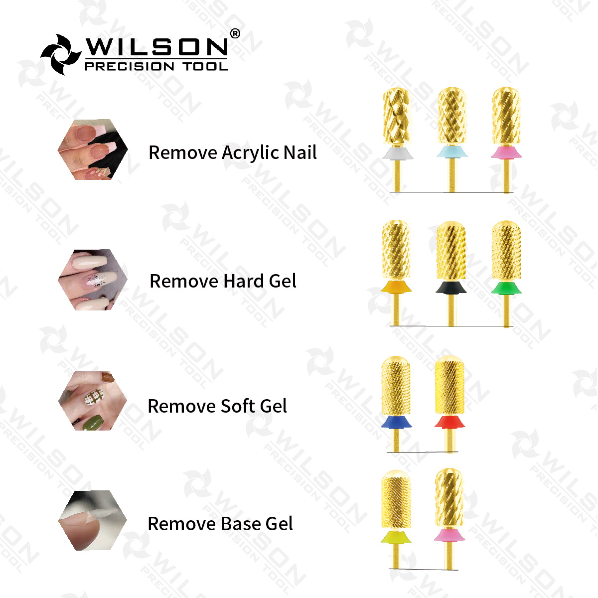 WILSON Large Barrel Smooth Top Bits Nail drill bits Remove gel carbide Manicure tool Nail accessories 