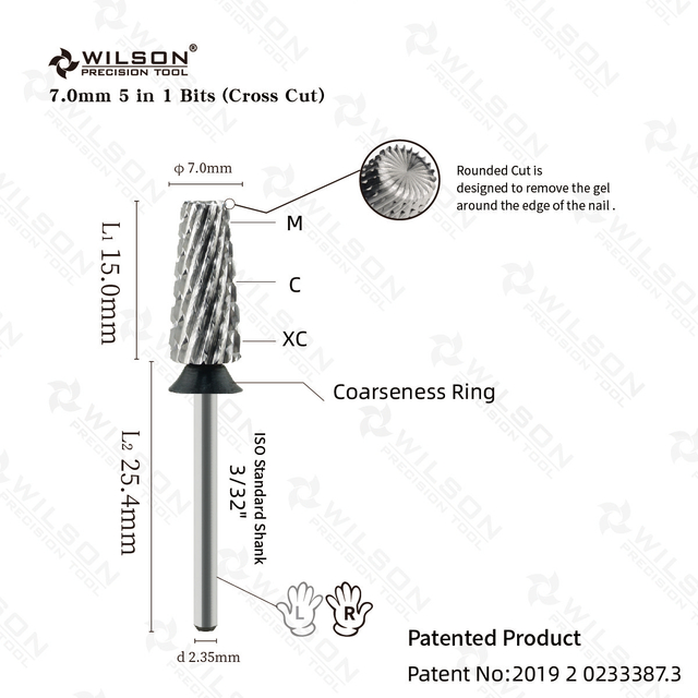 WILSON 5 in 1 Cross Cut Nail drill bits nail tools nail lathe strawberries Manicurenail lathe strawberries